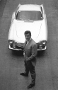 [thumbnail of 1967 Volvo P-1800 Sport Coupe Top-Fv B&W + Actor Roger Moore.jpg]